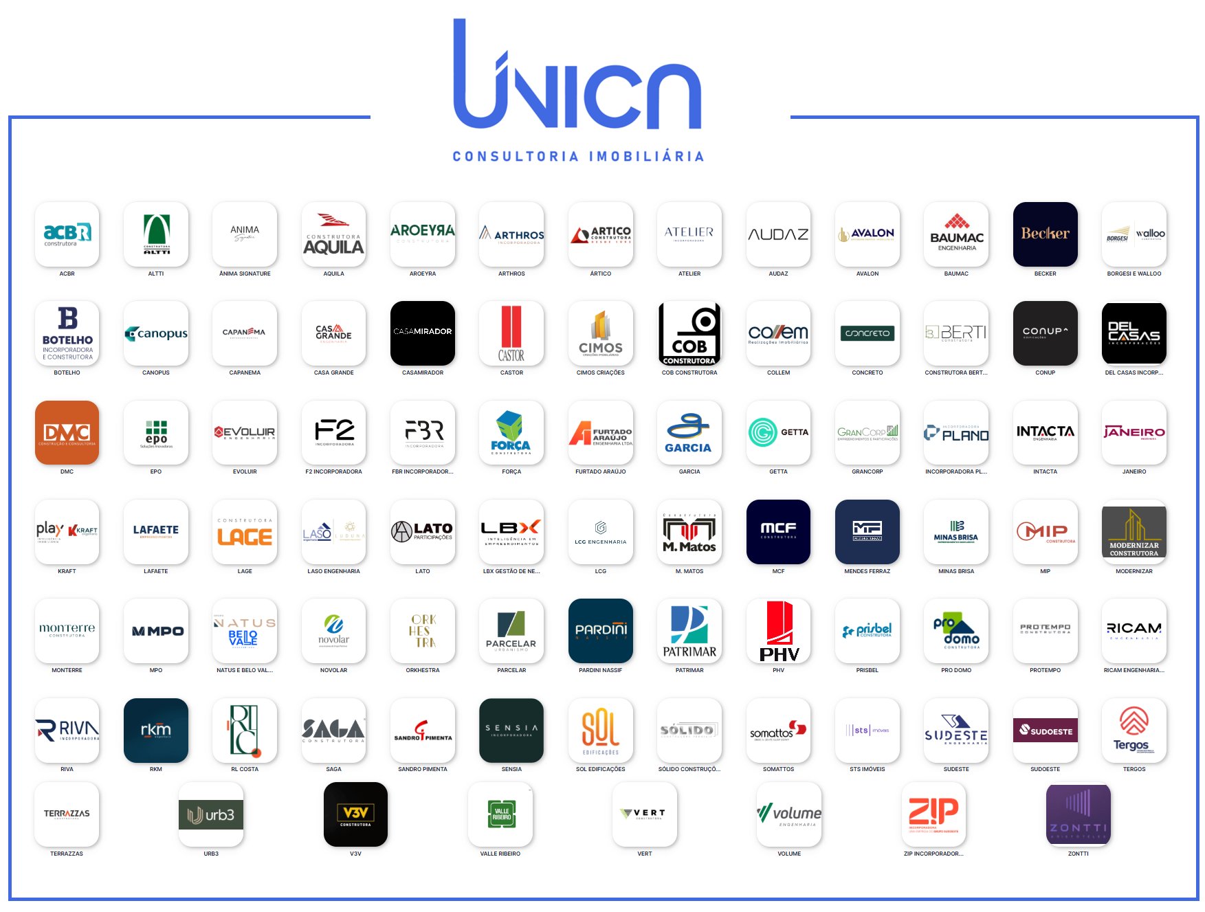 Construtoras - Única Consultoria Imobiliária